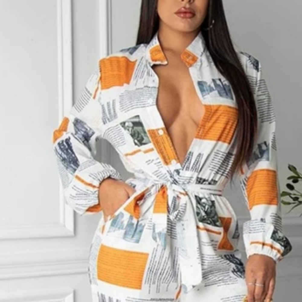 News Press Jumpsuit-White